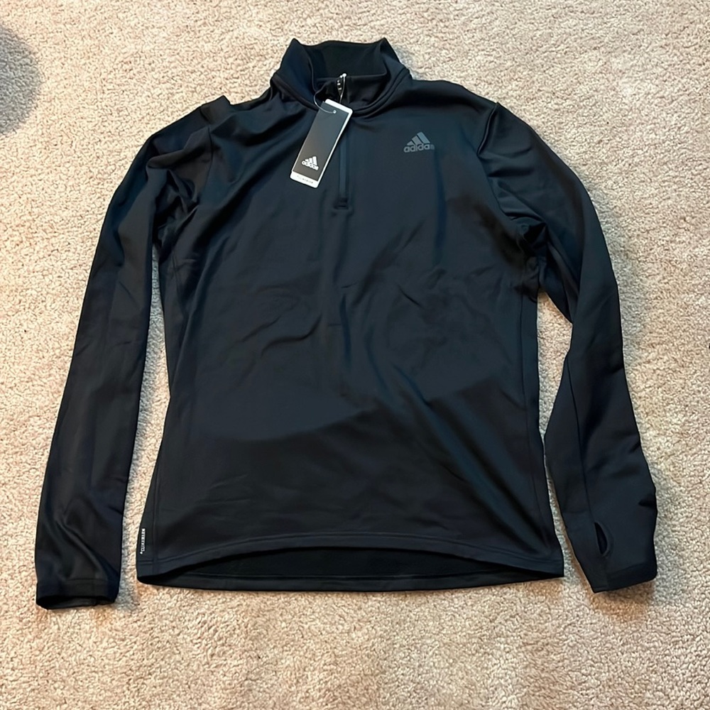 NWT Men's adidas Response Climawarm 1/4 Zip Top, Black, M DN7428